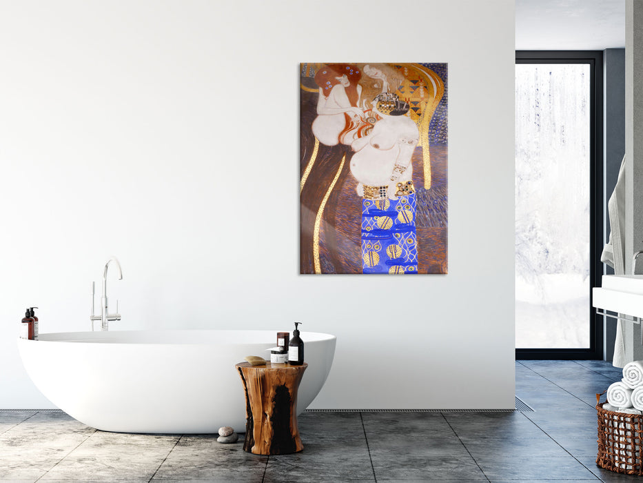 Gustav Klimt - Beethovenfriesrechter Teil, Glasbild