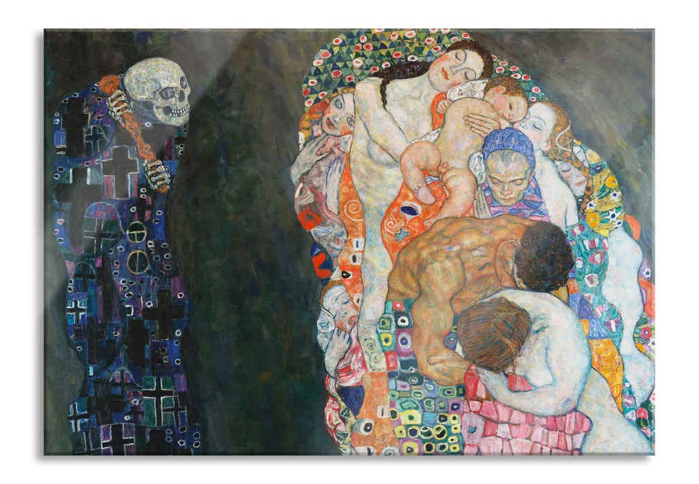 Pixxprint Gustav Klimt - Tod und Leben, Glasbild