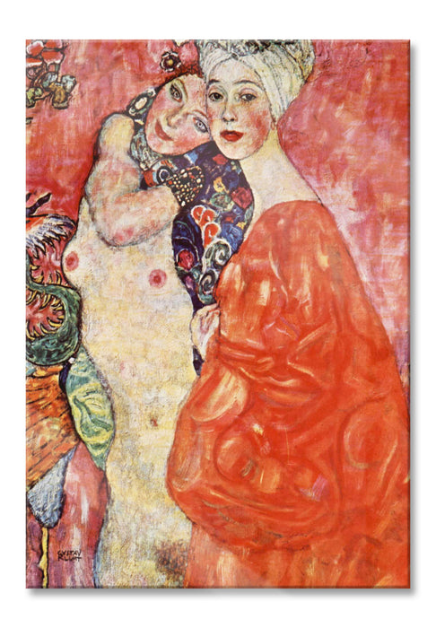 Pixxprint Gustav Klimt - Die Freundinnen, Glasbild