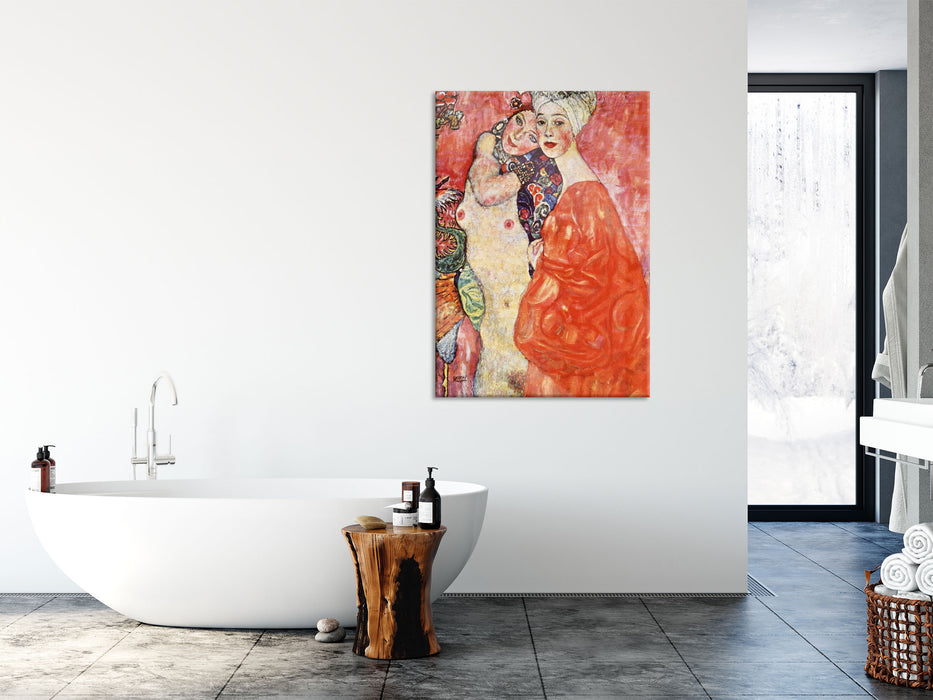 Gustav Klimt - Die Freundinnen, Glasbild