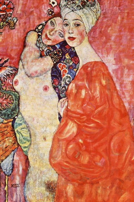 Gustav Klimt - Die Freundinnen, Glasbild