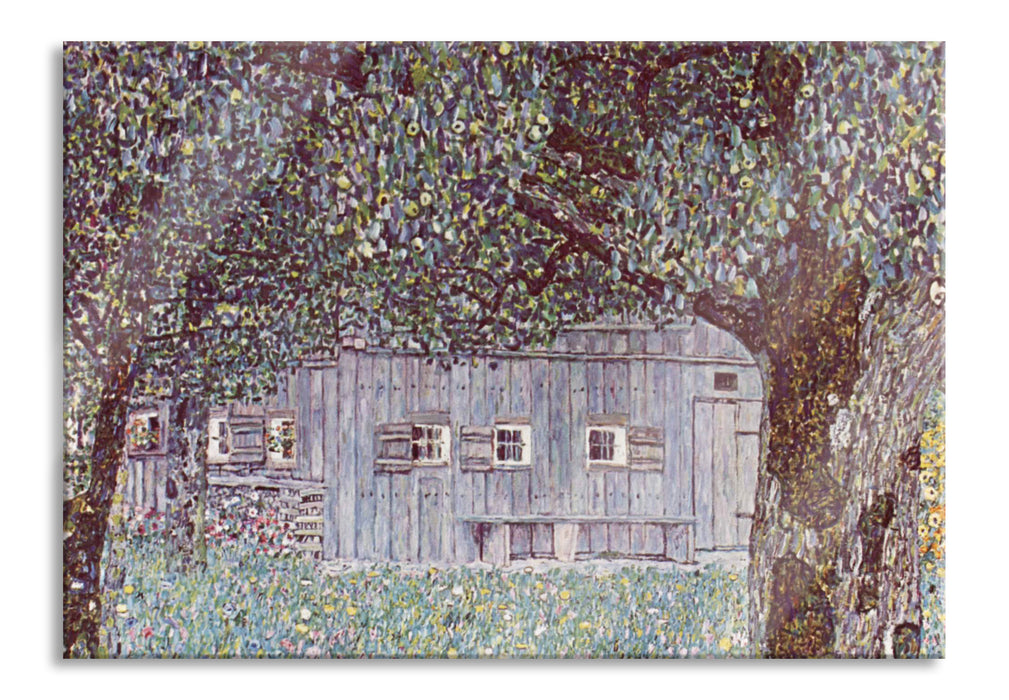 Pixxprint Gustav Klimt - Oberösterreichisches Bauernhaus, Glasbild