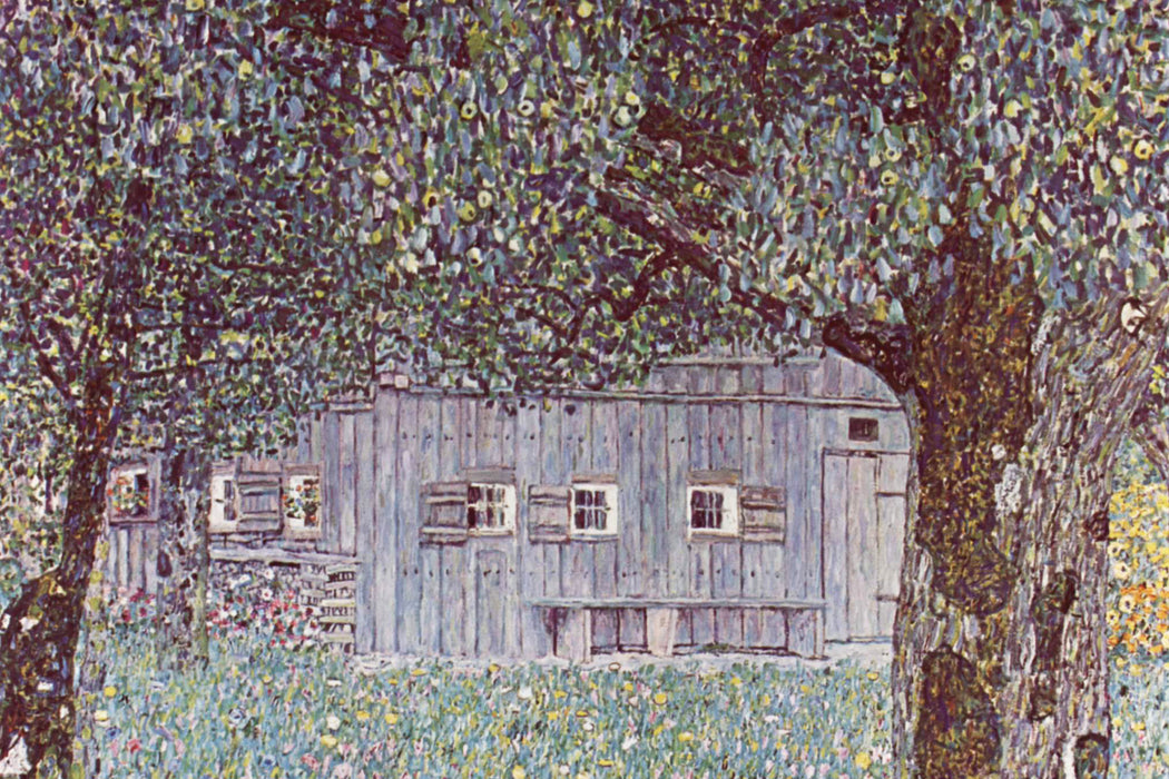 Gustav Klimt - Oberösterreichisches Bauernhaus, Glasbild
