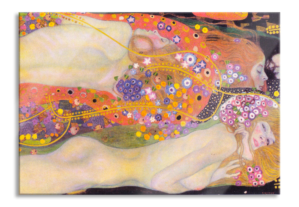 Pixxprint Gustav Klimt - Wasserschlangen II, Glasbild