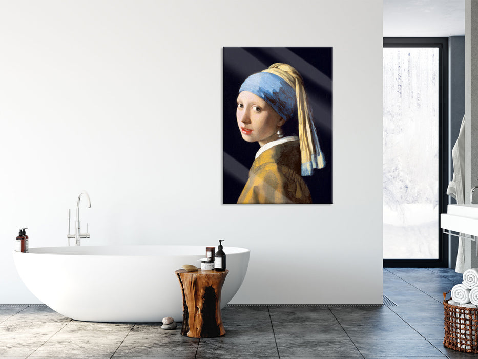 Johannes Vermeer - Mädchen mit dem Perlenohrring, Glasbild