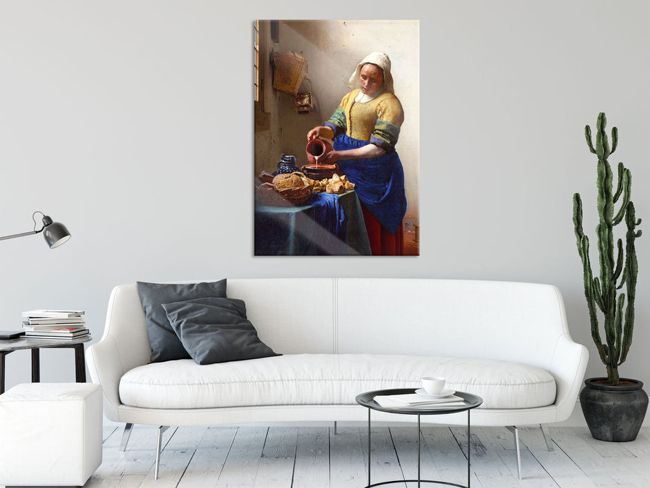 Johannes Vermeer - Das Milchmädchen, Glasbild