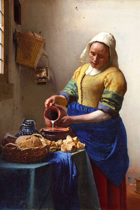 Johannes Vermeer - Das Milchmädchen, Glasbild