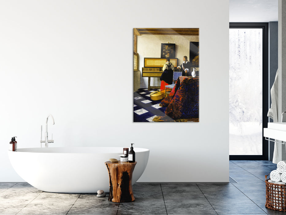 Johannes Vermeer - Die Musikstunde, Glasbild