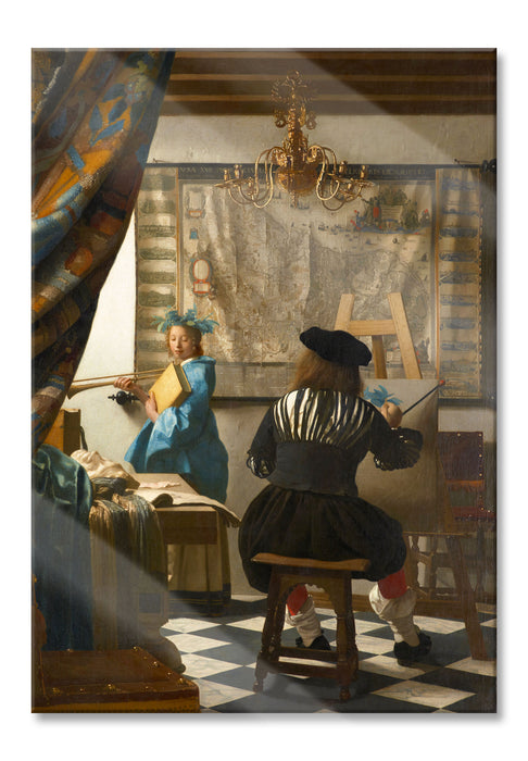 Johannes Vermeer - Die Allegorie der Malerei, Glasbild