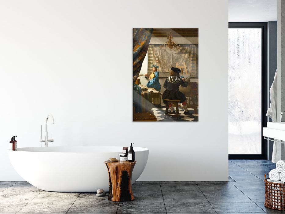 Johannes Vermeer - Die Allegorie der Malerei, Glasbild