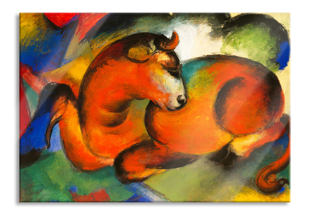 Pixxprint Franz Marc - Roter Stier, Glasbild