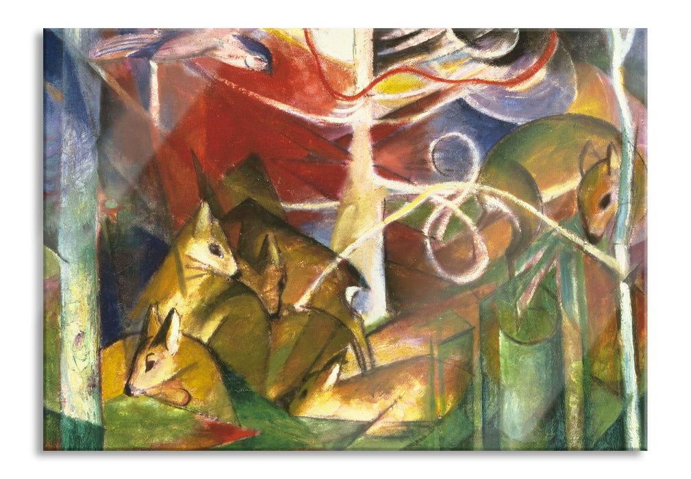 Pixxprint Franz Marc - Rehe im Wald I, Glasbild