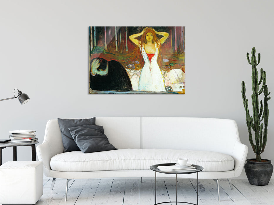 Edvard Munch - Asche, Glasbild