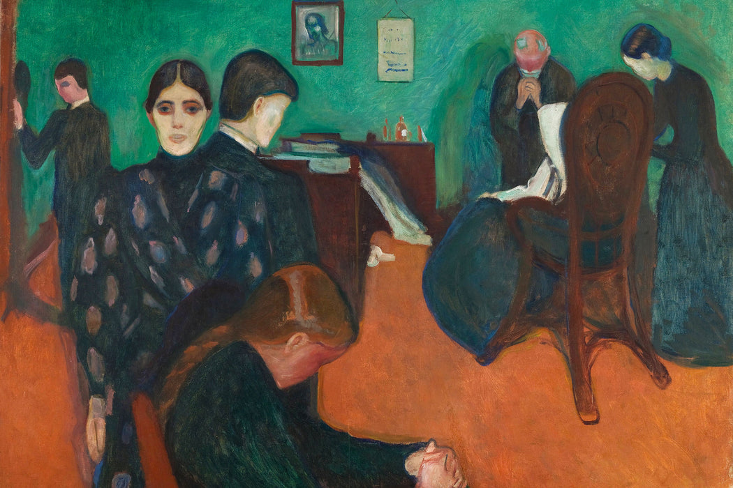 Edvard Munch - Der Tod im Krankenzimmer, Glasbild