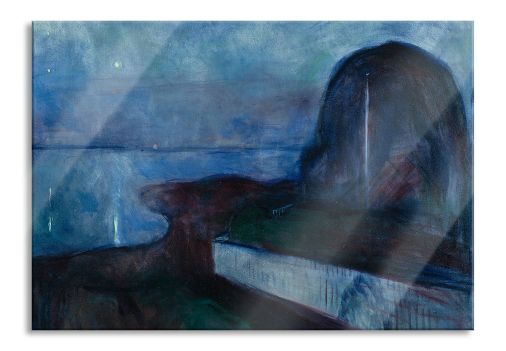 Edvard Munch - Sternennacht, Glasbild