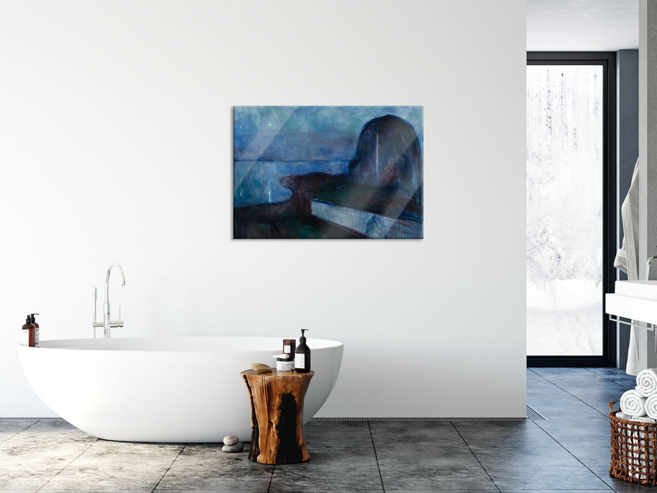 Edvard Munch - Sternennacht, Glasbild