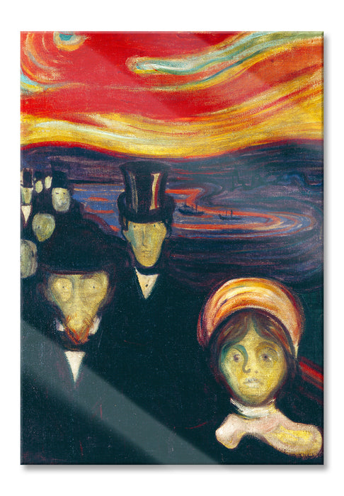 Pixxprint Edvard Munch - Angst, Glasbild