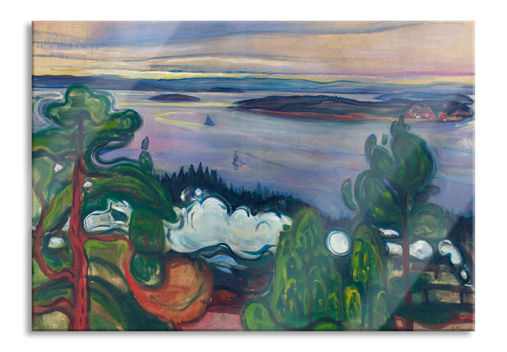 Edvard Munch - Train Smoke, Glasbild