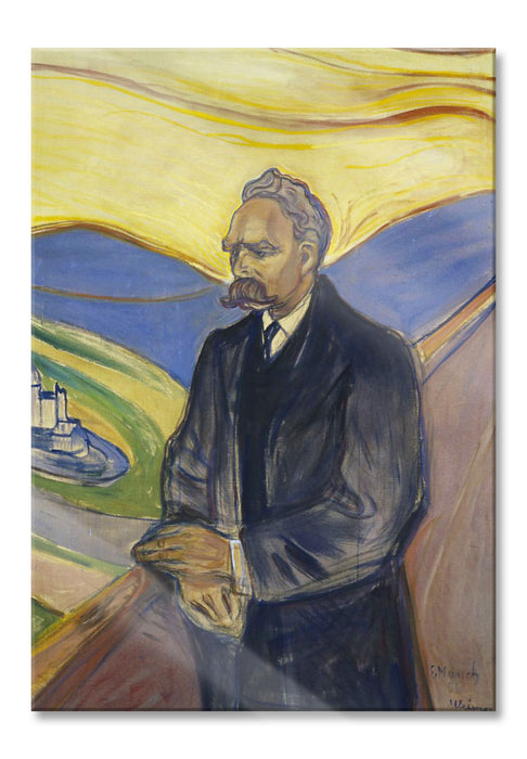 Pixxprint Edvard Munch - Portrait von Friedrich Nietzsche, Glasbild