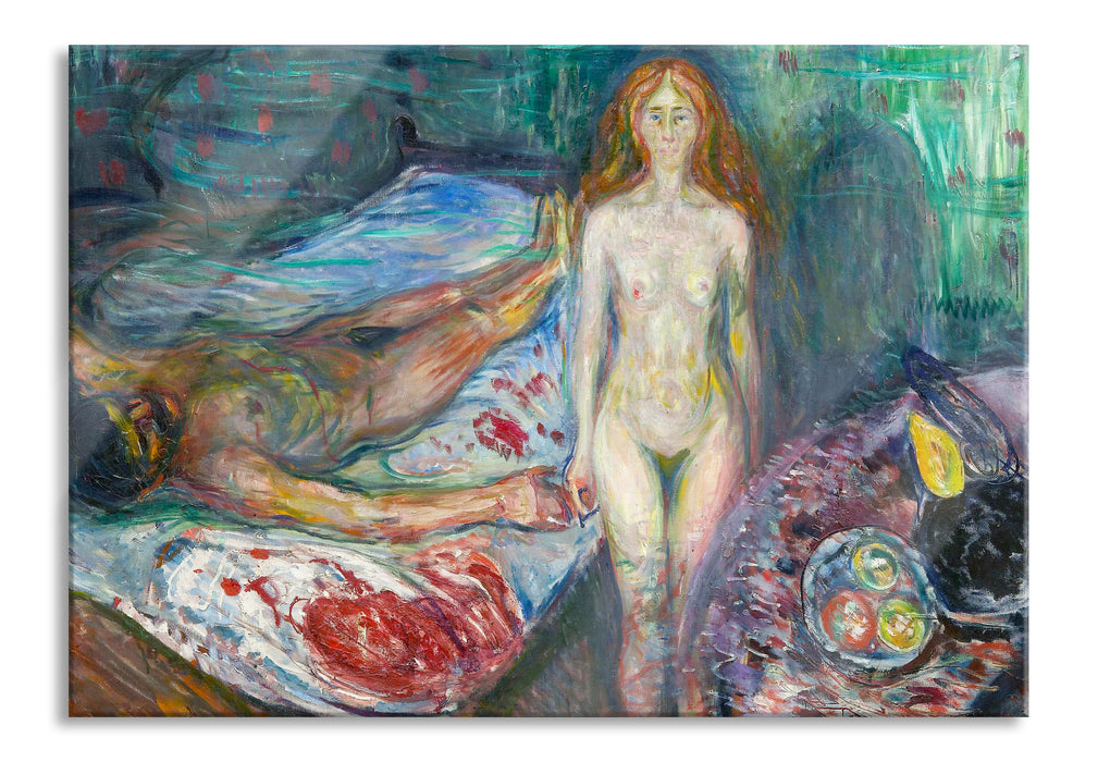 Edvard Munch - Der Tod des Marat I, Glasbild