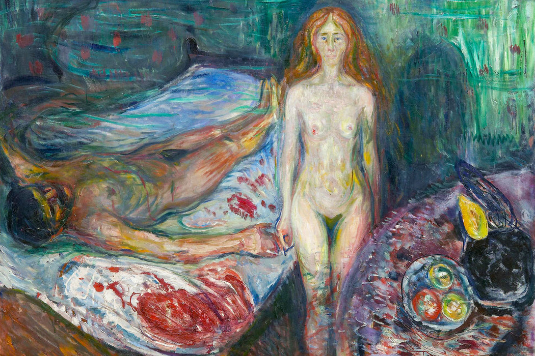 Edvard Munch - Der Tod des Marat I, Glasbild