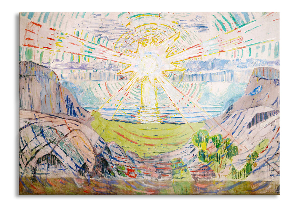 Pixxprint Edvard Munch - Die Sonne, Glasbild