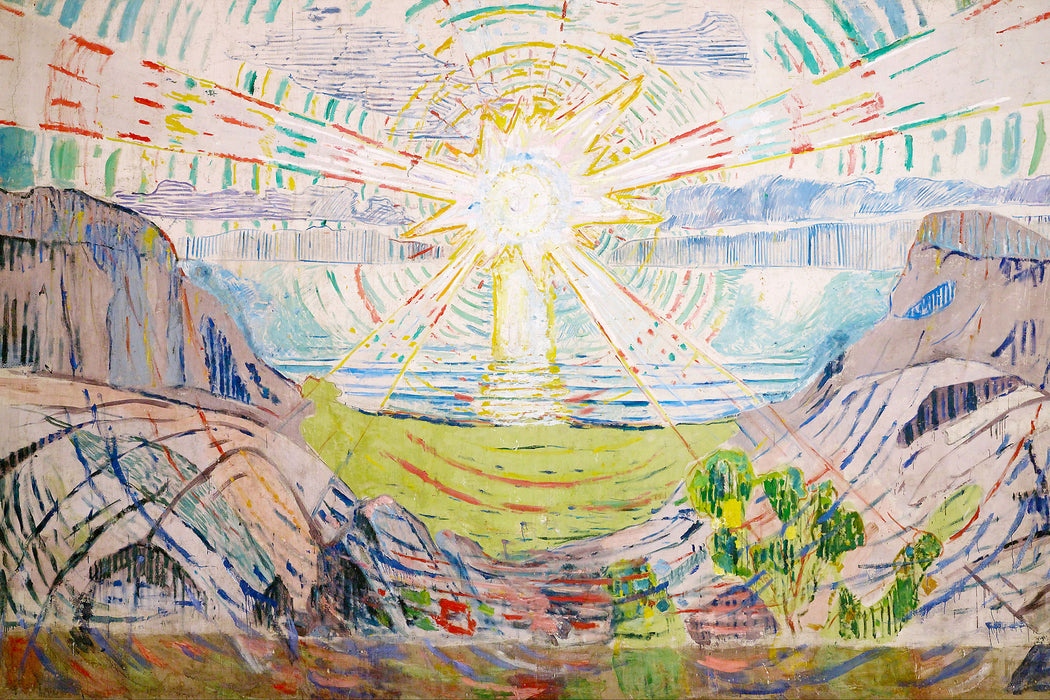 Edvard Munch - Die Sonne, Glasbild