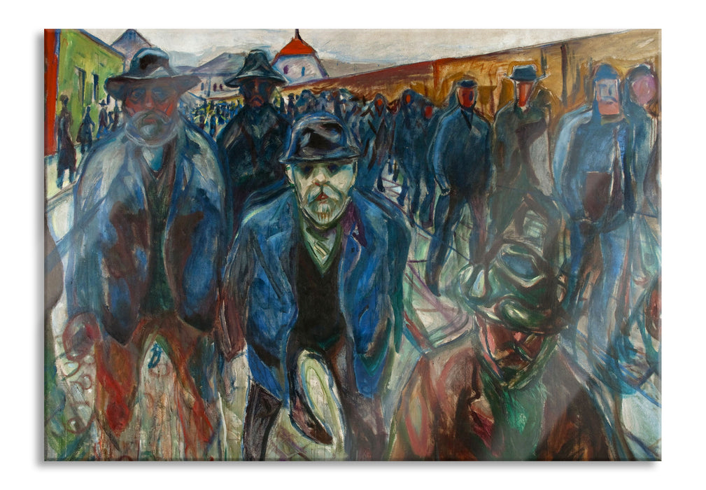 Pixxprint Edvard Munch - Arbeiter auf dem Heimweg, Glasbild