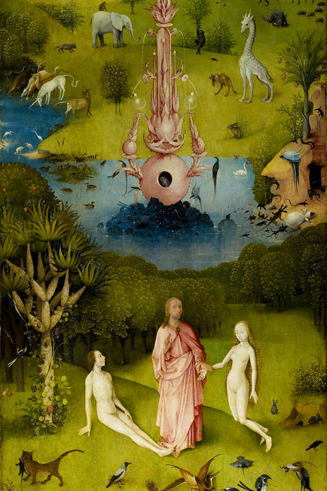 Hieronymus Bosch - Der Garten der Lüste I, Glasbild