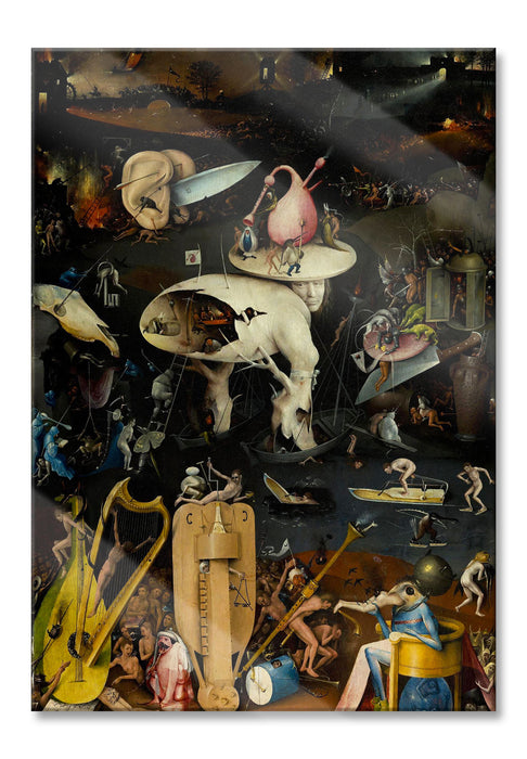 Hieronymus Bosch - Der Garten der Lüste III, Glasbild