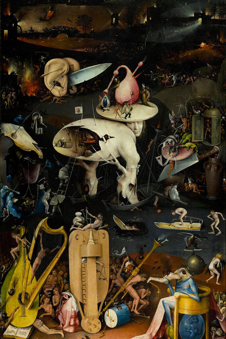 Hieronymus Bosch - Der Garten der Lüste III, Glasbild