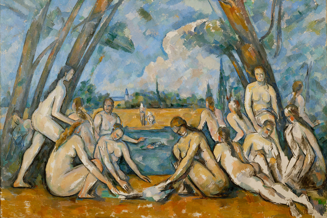 Paul Cézanne  - Die großen Badenden, Glasbild