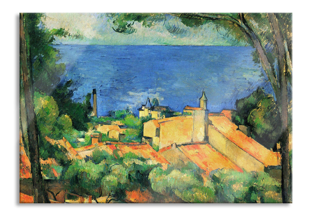 Paul Cézanne  - L'Estaque, Glasbild