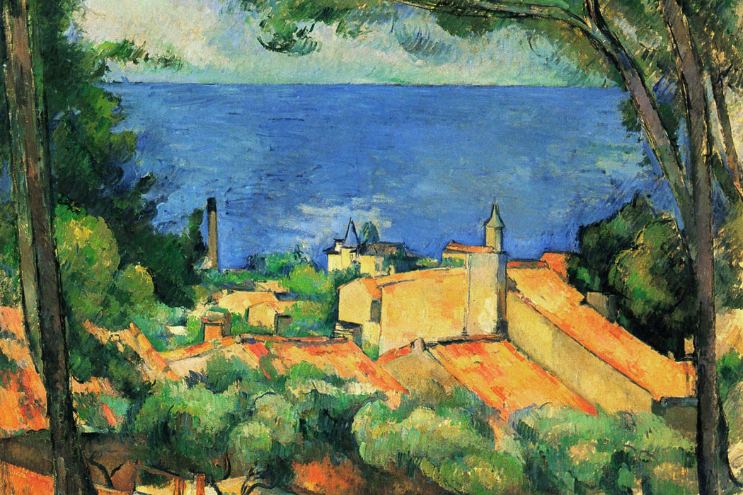 Paul Cézanne  - L'Estaque, Glasbild