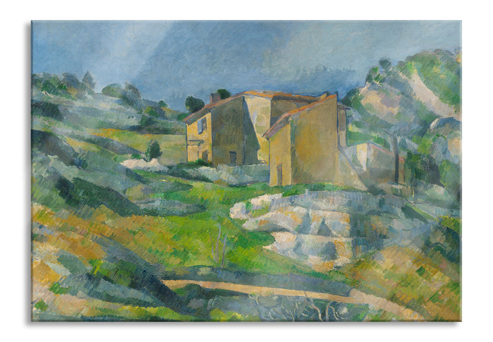 Paul Cézanne  - Das Riaux-Tal nahe l'Estaque, Glasbild