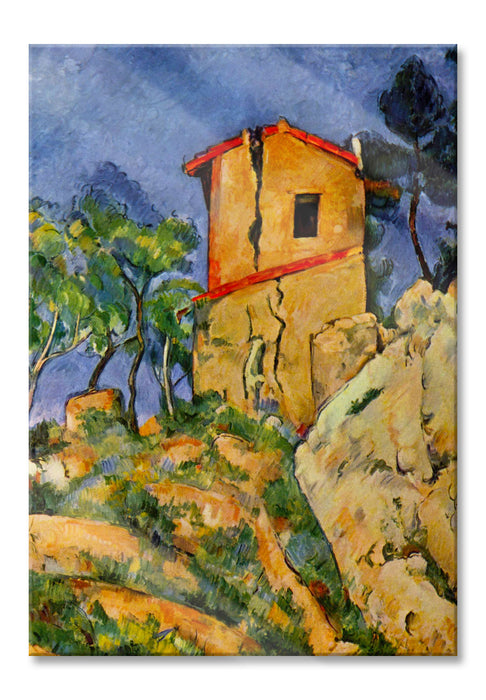 Paul Cézanne  - Das Haus mit geborstenen Wänden, Glasbild