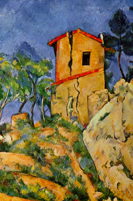 Paul Cézanne  - Das Haus mit geborstenen Wänden, Glasbild