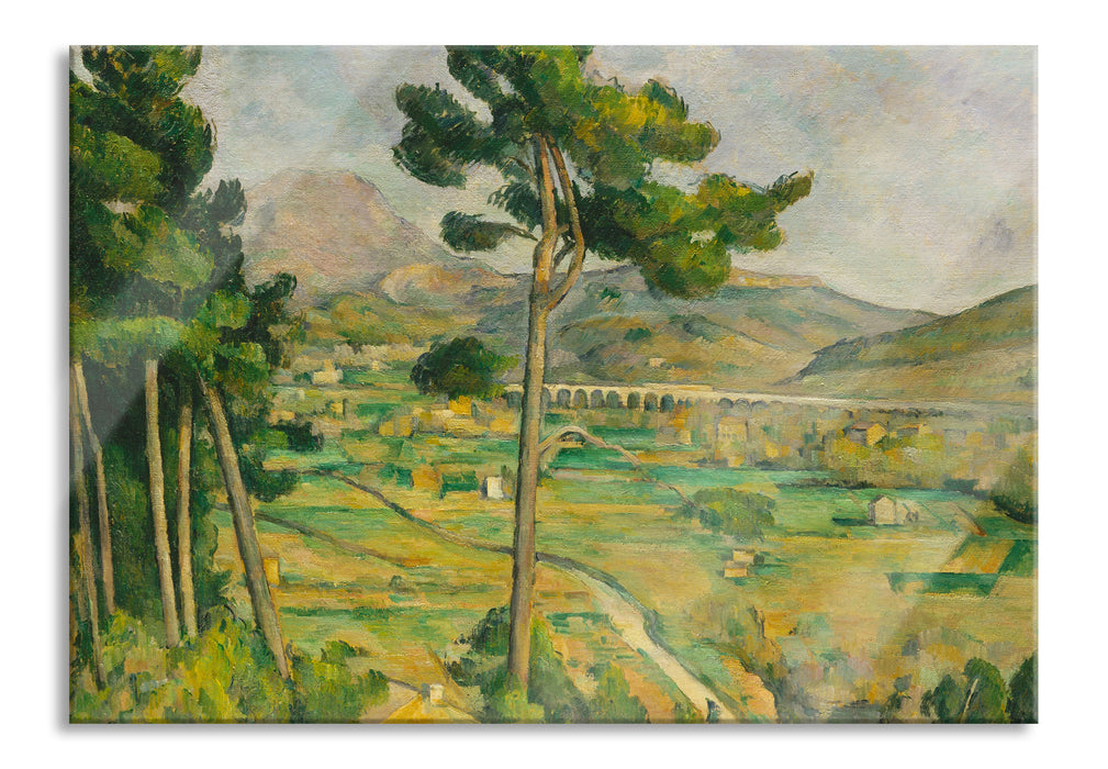 Pixxprint Paul Cézanne - Mont Sainte Victoire und das Viadukt, Glasbild