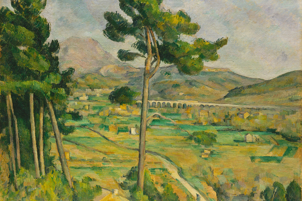 Paul Cézanne  - Mont Sainte Victoire und das Viadukt, Glasbild