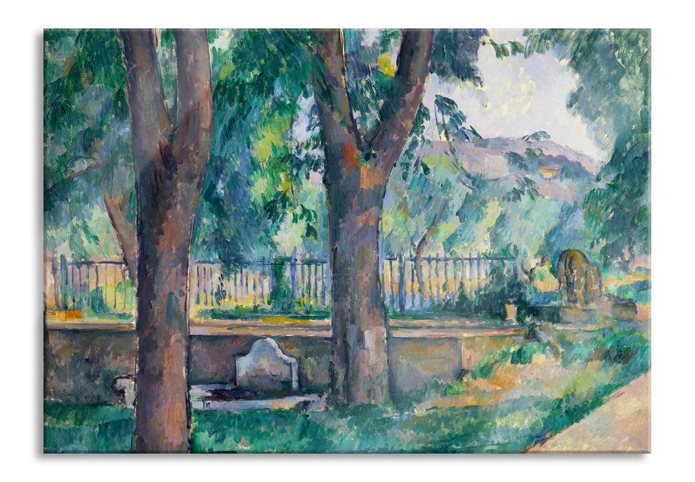 Pixxprint Paul Cézanne - Das Becken beim Jas de Bouffan, Glasbild