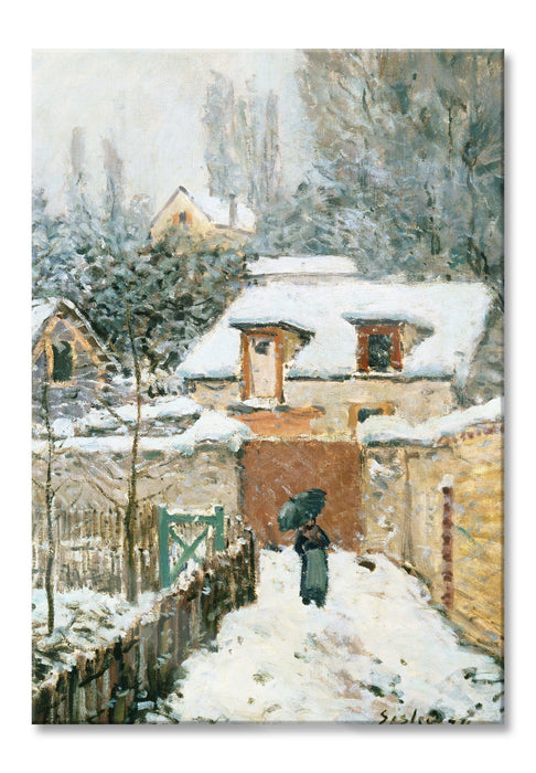 Pixxprint Alfred Sisley - Schnee in Louveciennes, Glasbild