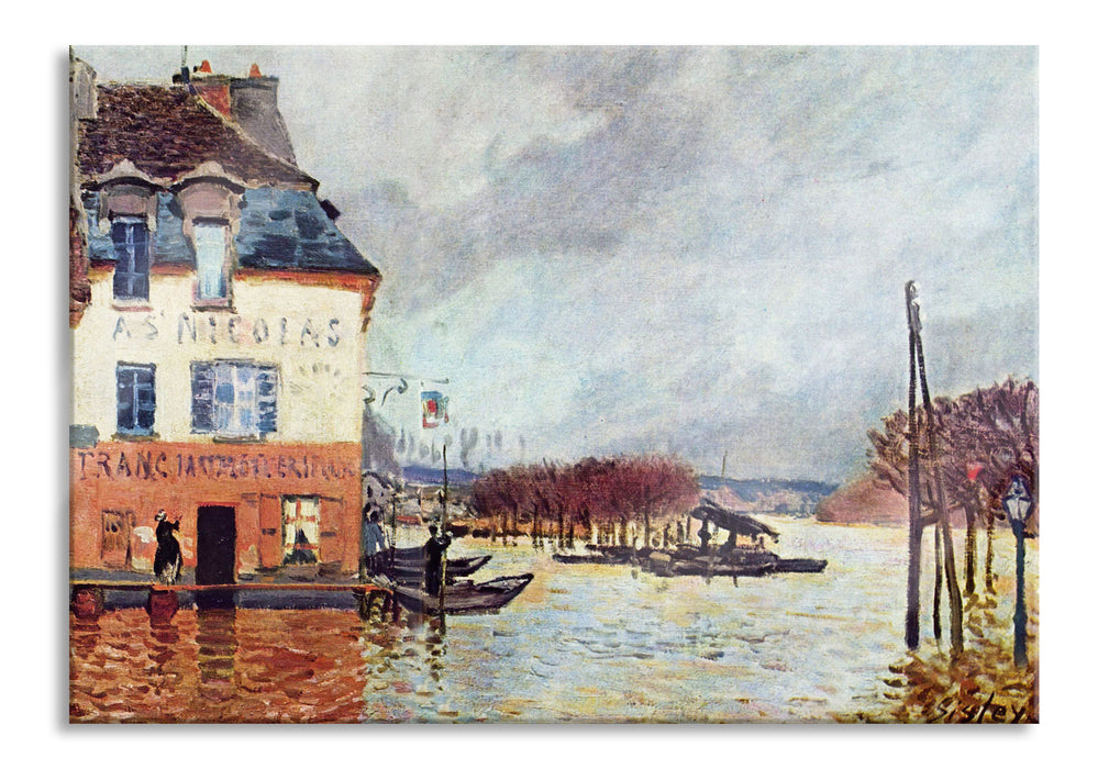 Pixxprint Alfred Sisley - Flood at Pont-Marley  , Glasbild