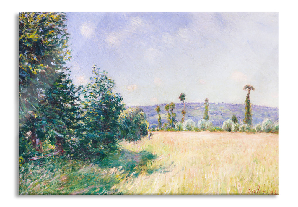 Pixxprint Alfred Sisley - Sahurs Meadows in Morning Sun , Glasbild