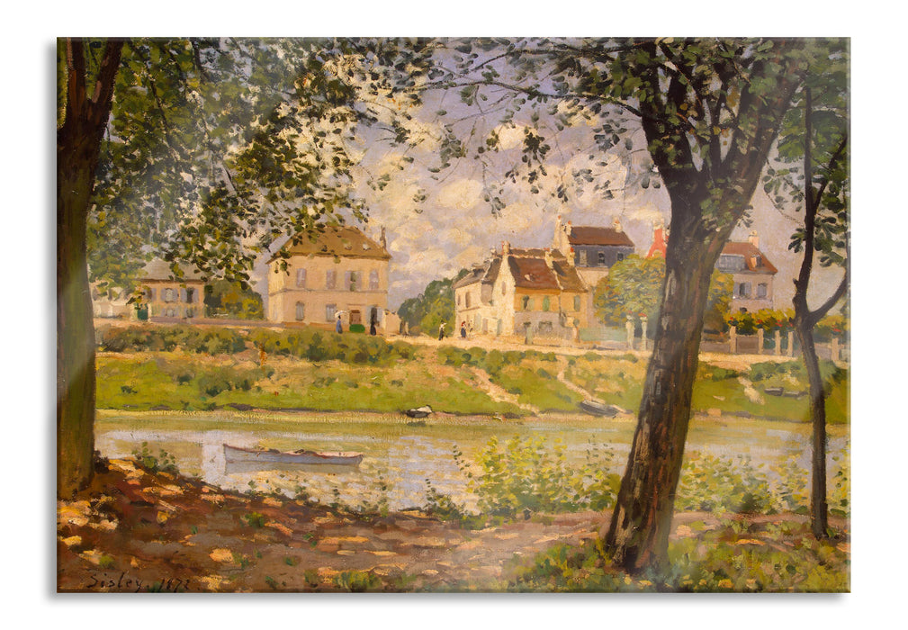 Pixxprint Alfred Sisley - Village On The Banks Of The Seine Ville, Glasbild