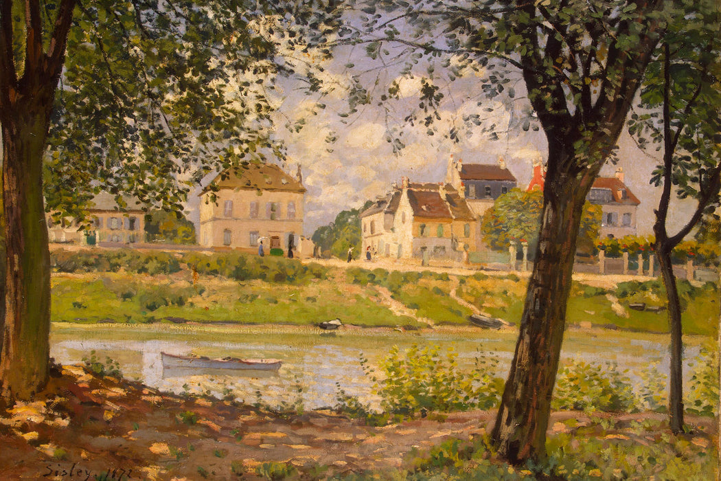 Alfred Sisley - Village On The Banks Of The Seine Ville, Glasbild