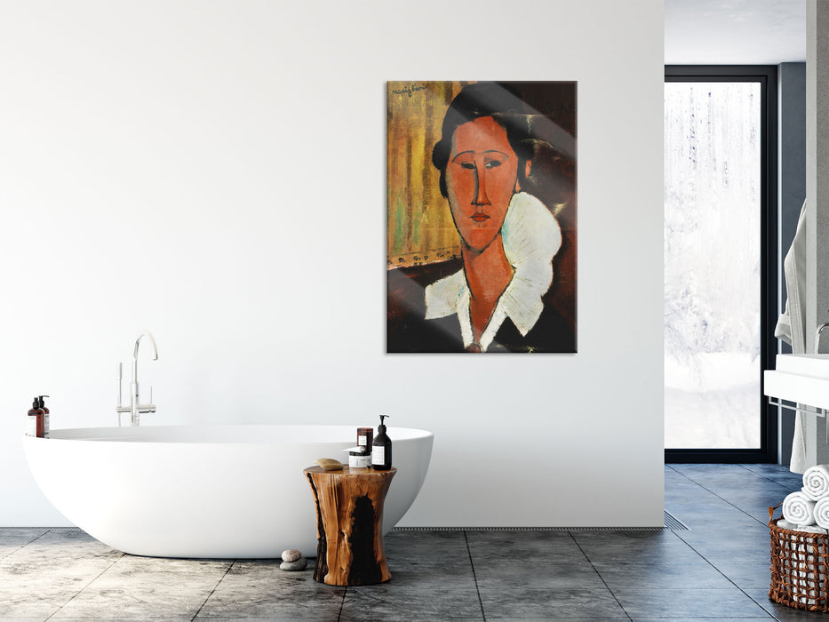 Amedeo Modigliani - Portrait von Hanka Zborowska , Glasbild