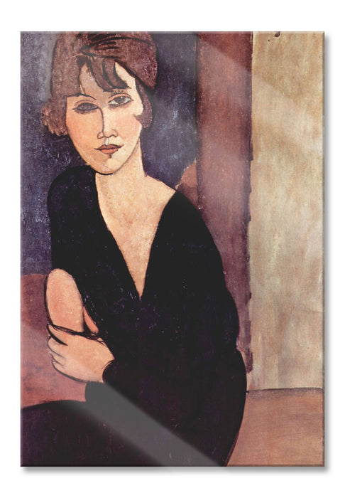Pixxprint Amedeo Modigliani - Sitzende Frau , Glasbild