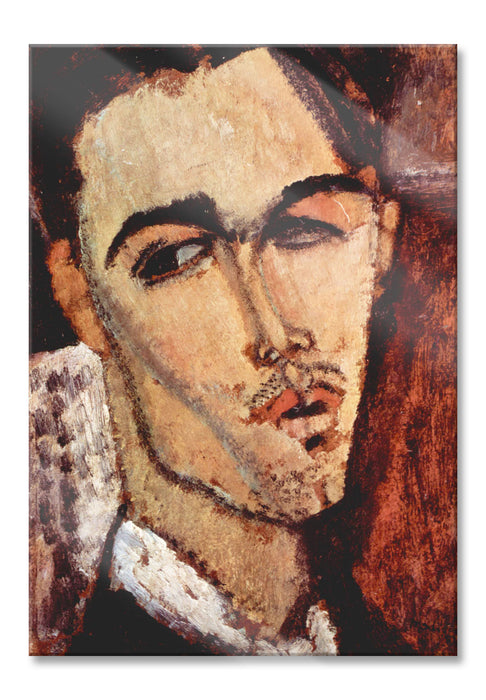 Pixxprint Amedeo Modigliani - Portrait von Celso Lagar, Glasbild