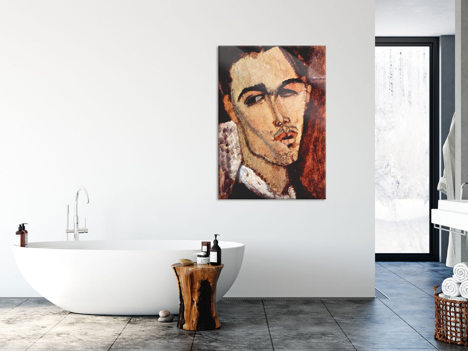 Amedeo Modigliani - Portrait von Celso Lagar, Glasbild