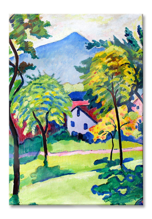 Pixxprint August Macke - Tegernsee Landschaft Anagoria, Glasbild
